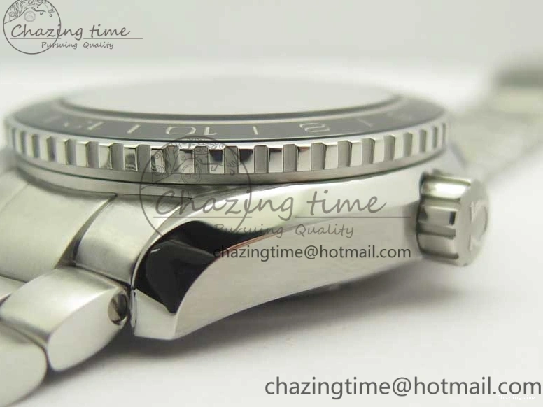 0306 Planet Ocean 600M Co-Axial GMT 43.5mm VSF 1:1 Best Edition Black Dial Orange Markers on SS Bracelet A8605 Super Clone Elegant 8024